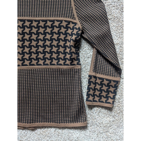 NWOT Womens Small Carlisle Houndstooth Zip Up Jacket Cardigan Silk Blend - Picture 6 of 11